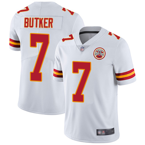 Men Kansas City Chiefs 7 Butker Harrison White Vapor Untouchable Limited Player Football Nike NFL Jersey